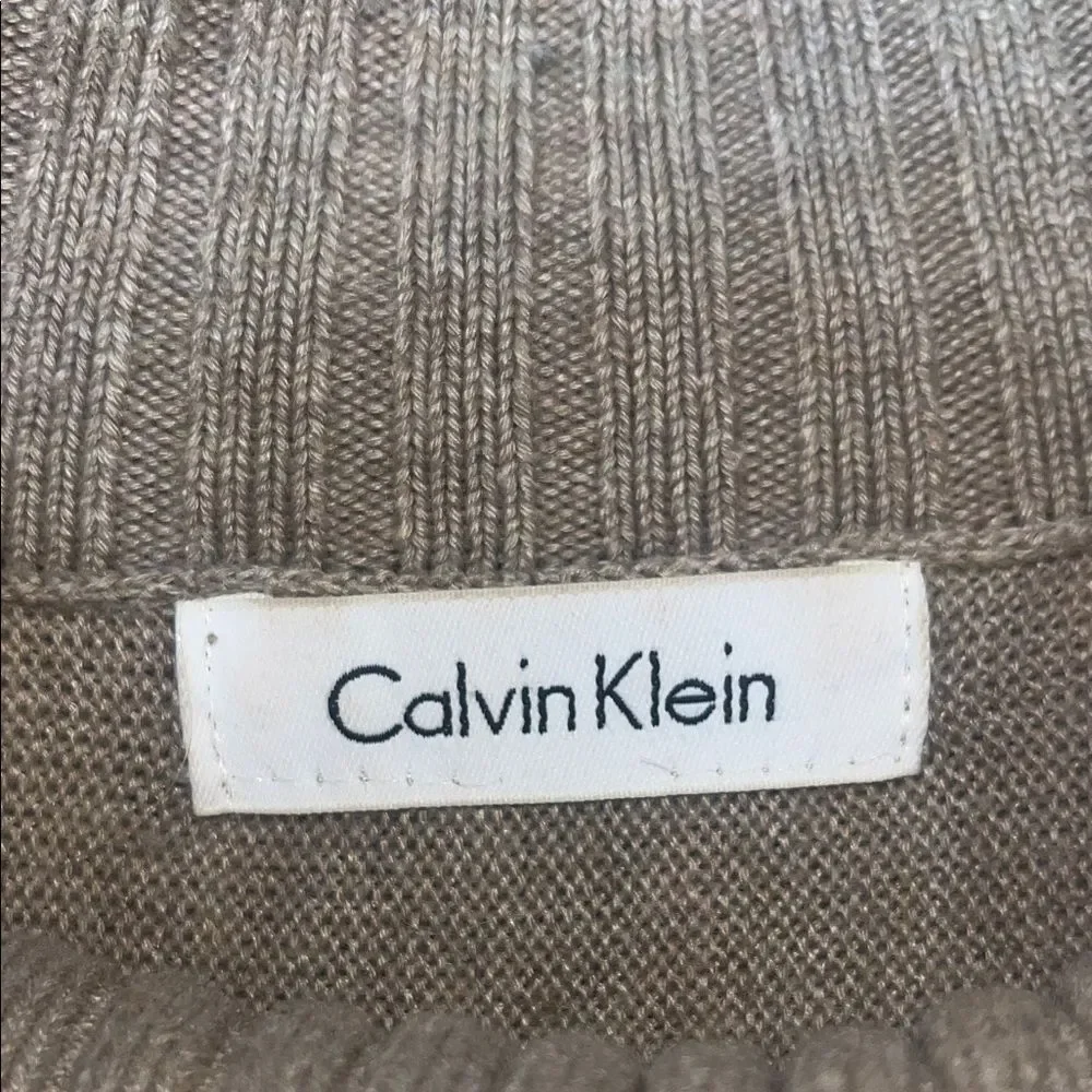 Calvin Klein Sz L/XL Taupe Cowl Neck Poncho Sweater W/ Buckle #luxe #flowy #chic